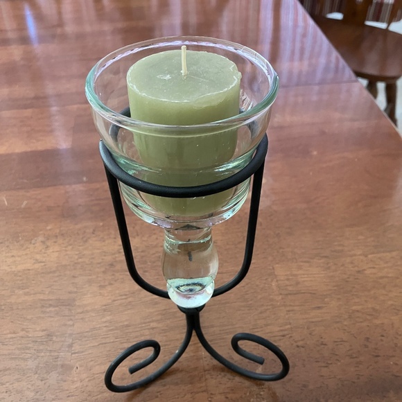 Metal and Glass Candle Holder - Picture 3 of 4